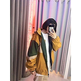 Áo Khoác dù phối màu sọc ngang lớn unisex nam nữ phong cách hàn quốc siêu đẹp Form Rộng – ST38 – babitrendy