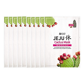 Bộ Mặt Nạ Cung Cấp Dinh Dưỡng Tập Trung Tinh Chất Xương Rồng SNP Jeju Cactus Mask (10 Miếng)