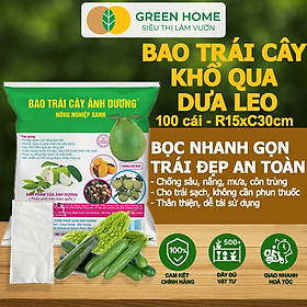 100 Túi Bọc Hoa Quả GreenHome, Ổi Bưởi Xoài Na Mướp (Có Nút Cài), Sử Dụng 3-5 Năm, Nhiều Kích Thước