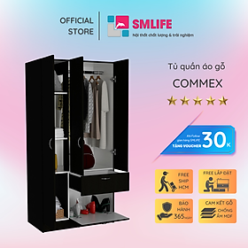Tủ quần áo gỗ hiện đại SMLIFE Commex | Gỗ MDF dày 17mm chống ẩm | D80xR47xC170cm