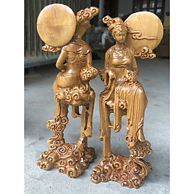 Mua Tượng hằng nga bằng gỗ bách xanh thơm nức kt cao 20×6×8cm