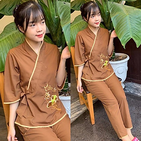 Đồ Lam Đi Chùa # Nhật Nơ Thêu # Đồ Bộ # Quần Áo Nữ