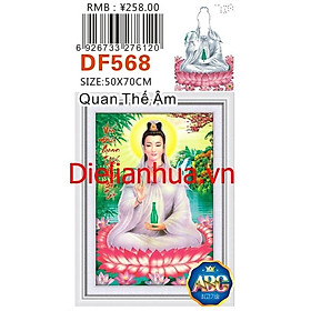 Tranh đá Quan Thế Âm Bồ Tát DF568 - kích thước: 50 * 70cm. (TRANH CHƯA LÀM)