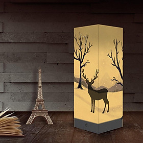 Christmas Deer Night Light Children Bedroom Bedside Lamp Romantic Shadow Lamp LED Night Lamp USB/Battery Dual Power Supply