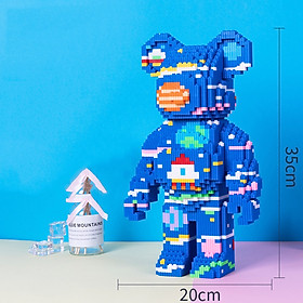 Mô hình láp rắp gấu -BEARBRICK nhiều màu đồ chơi bộ xếp hình gấu thông minh cho bé