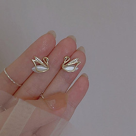 Khuyên tai bông tai nữ thiên nga sáng đẹp Ring House