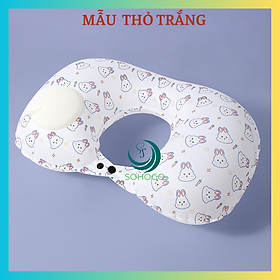 [MẪU MỚI-LỤA CAO CẤP]- Gối hơi kê cổ bơm bằng tay hình chữ U, chất liệu lụa, in họa tiết trái cây-CHỌN MẪU- Gối kê tựa cổ văn phòng, gối du lịch