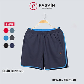 Quần đùi ngắn nam Fasvin R21448.HN vải gió chun mềm mại co giãn thoải mái vận động - Tím than,Size 4