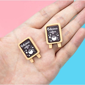 Mô hình bảng đen Delicious Coffee trang trí nhà búp bê DIY quà tặng trang trí