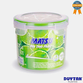 Hộp Nhựa Tròn MATSU Duy Tân 900ml Có Nắp Gài 4 Chấu Đựng Thực Phẩm Đồ Dùng Chắc