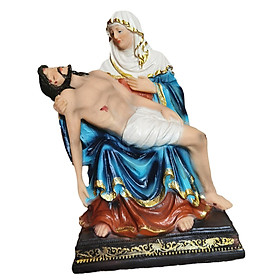 Holy Jesus Mary Figurine Religious Decoration Sculpture Ornament, Resin Craft Statue for Housewarming, Tabletop