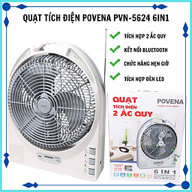 Mua Quạt tích điện POVENA PVN-5624 6IN1 - Hàng chính hãng