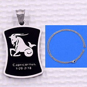 Mặt dây chuyền Ma Kết - Capricorn inox kèm vòng cổ dây chuyền inox + móc inox, Cung hoàng đạo