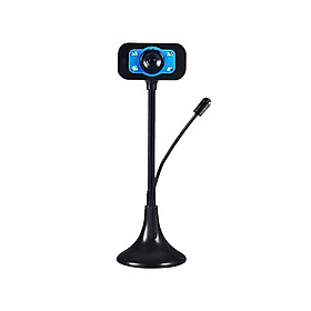 480P USB Webcam Drive-free USB Web Camera with External Microphone Fill Light Lamp Plug and Play for PC Laptop