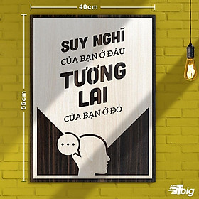 Tranh động lực TBIG122: Suy nghĩ của bạn ở đâu tương lai của bạn ở đó 40x55cm