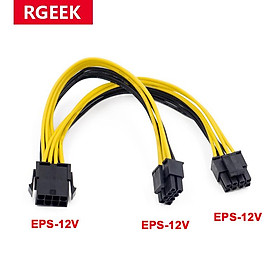 RGEEK EPS CPU 12V 8Pin Nữ sang Dual 8Pin Pin EPS 12V Nam Cáp cấp nguồn bo mạch chủ Y Splitter Adapter