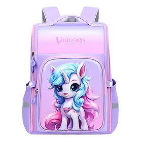 Balo chống gù dáng hộp cho bé gái, ,balo học sinh tiểu học siêu dễ thương HS1112