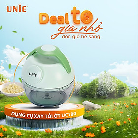 Máy xay hành tỏi ớt UNIE UC180 dung tích 180ml, lưỡi dao thép cao cấp 3 tầng sắc bén, thiết kế nhỏ gọn, dễ tháo lắp - hàng chính hãng