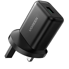 Mua sạc chuẩn cắm UK Plug QC3.0 màu đen Ugreen 122UK70165CD 18W Qc3.0 hàng chính hãng