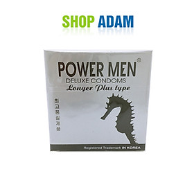 Hình ảnh Bcs Gai Chống Xuất Tinh Sớm Tốt Nhất Hiện Nay Power Men Longer Plus Type Hàn Quốc - Hộp 3 Chiếc - 9% Benzocaine Kéo Dài Thời Gian - Che Tên Sản Phẩm - Shop Adam