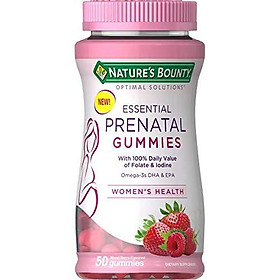 Kẹo Dẻo Tiền Sản Nature's Bounty Bổ Sung Axit Folic, Iốt Omega 3 & DHA (50 Viên)