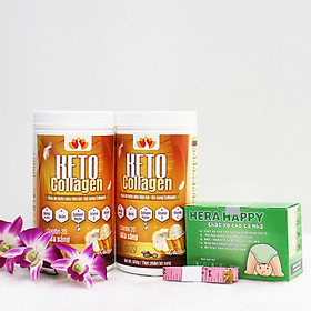 Liệu trình 2 hộp Keto Collagen 500g [Chính Hãng] - Bữa ăn Keto hỗ trợ GIẢM CÂN SIÊU TIỆN LỢI cho người thực hành Keto và người muốn giảm cân - Giảm 3-7Kg/ 1 tháng [Tặng 1 hộp Chất xơ hòa tan Hera Happy chống táo bón và 1 Thước dây]