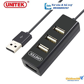 Hub USB 2.0 1 ra 4 cổng dây dài 80cm UNITEK Y-2140 - Hàng Chính Hãng 