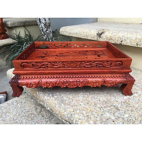 Khay trà gỗ hương chân quỳ ngang 35cm