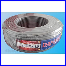 Dây pha mềm 2 lõi ruột đồng vỏ bọc PVC 2x1.5 Daphaco