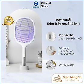 Mua Vợt muỗi kiêm đèn bắt muỗi cao cấp 2 trong 1 tự động thông minh pin 1200mAh sạc 1 lần dùng đến 25 ngày - Hàng chính hãng