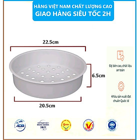 Khay Hấp Thức Ăn Nhựa PP Nguyên Sinh Việt Nhật Không Chứa BPA Sản Xuất Theo Tiêu Chuẩn Nhật Bản , An Toàn Cho Sức Khỏe Người Dùng - Hàng Việt Nam - Màu trắng
