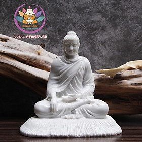 Mua Tượng  Bổn Sư Thích Ca cao 20 cm đá trắng phong thủy  trang trí nhà cửa  thờ cúng
