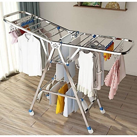 Mua Giá Phơi Quần Áo 3 Tầng Gấp Gọn Tiết Kiệm Không Gian Có Thể Di Chuyển Được Inox 160cm