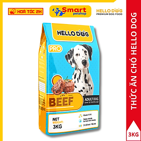 Thức Ăn Cho Chó Hello Dog Vị Bò Nướng 3Kg
