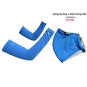 Combo Găng tay ống + khẩu trang nhỏ chống nắng UPF50