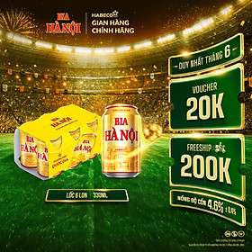 Lốc 6 lon Bia Hà Nội (330ml/lon)