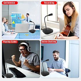 Desktop Computer Microphone USB Wired Microphone 360 Degrees Omnidirectional Condenser Mic Adjustable Neck with Mute