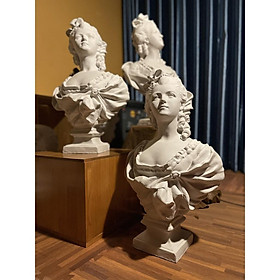 Mua DECOR  Tượng thạch cao  Tượng ôn thi khối V-H  Tượng trang trí cô gái pháp. 67cm