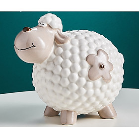 Tượng Cừu Gốm Nhỏ - Ống Tiết Kiệm - Trang Trí Nhà Cửa, Để Bàn, Quán Cafe, Quà Tặng