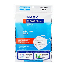 Khẩu trang Mayan PM2.5 BH9501 ngăn vi khuẩn và bụi mịn (Gói 2 cái)