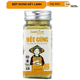 Bột gừng hữu cơ sấy lạnh Dalahouse 50gr - Nguyên màu, nguyên mùi, nguyên vị - Tiện dụng, không tốn công bóc vỏ, giã đập, say nghiền, rửa đồ nghề chế biến