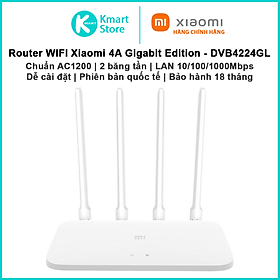 Mua Router WIFI Xiaomi 4A Gigabit Edition - DVB4224GL | AC1200 băng tần kép | Lan Gigabit | Bản quốc tế | Bảo hành 18 tháng | Hàng Chính Hãng