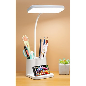 Mua Đèn led để bàn học tích điện có kệ đựng bút  điện thoại với 3 chế độ sáng bảo vệ mắt chống cận thị