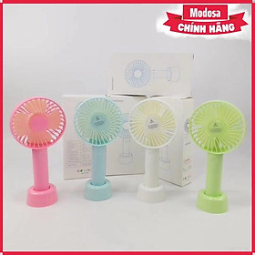 Mua Quạt Mini Modosa Cầm Tay 04 Cánh 03 Tốc Độ Cầm Tay Và Có Đế Để Bàn Sạc Usb Giao Màu Ngẫu Nhiên - Hàng Chính Hãng