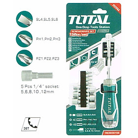 BỘ TUA VÍT 15 ĐẦU TOTAL TACSD30156 - HÀNG CHÍNH HÃNG