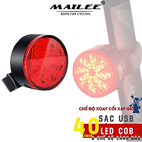 Đèn hậu cảnh báo xe đạp gắn sau CỐI XAY GIÓ AQ-113 dung lượng 500mAh 8 chế độ cảnh báo, sạc USB, chống nước IPX4 - Mai Lee