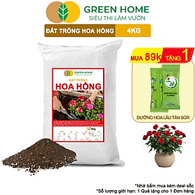 Mua Đất Trồng Hoa Hồng Greenhome  Sfarm  Túi 4Kg  Hữu Cơ  Trộn Sẵn  Tiện Lợi  Đầy Đủ Dinh Dưỡng