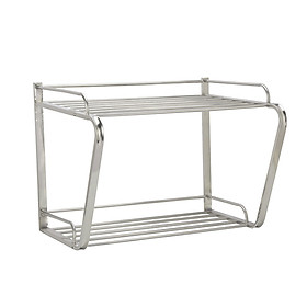 Kệ lò vi sóng inox 304 chữ D treo tường loại lớn cao cấp Goda