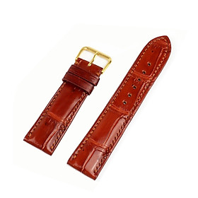 Dây đeo đồng hồ Da Cá Sấu Nâu Đỏ Size 19/20/21/22 - Dây Đeo Da Cá Sấu Thật 100% - Bảo Hành 12 Tháng