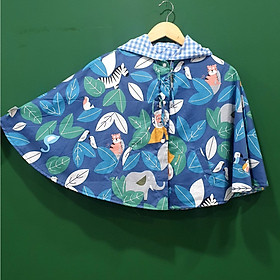 Áo khoác chống nắng cho bé trai bé gái 4 mùa kiểu áo cánh dơi poncho mẫu thú rừng xanh đáng yêu dễ thương cho bé từ sơ sinh đến 12 tuổi